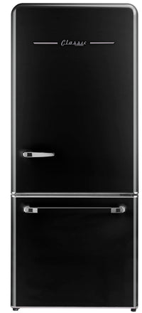 Classic Retro by Unique 18 cu.ft. Frost-Free Bottom Freezer Refrigerator - UGP-510L B AC | Classic Rétro par Unique sans givre Réfrigérateur à congélateur dans le bas de 18 pi³ - UGP-510L B AC | D79G3VRX