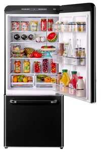 Classic Retro by Unique 18 cu.ft. Frost-Free Bottom Freezer Refrigerator - UGP-510L B AC | Classic Rétro par Unique sans givre Réfrigérateur à congélateur dans le bas de 18 pi³ - UGP-510L B AC | D79G3VRX