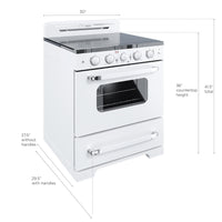 Classic Retro By Unique 30" Convection Electric Range - UGP-30CR EC W | Cuisinière électrique  Classic Rétro par Unique de 30 po à convection - UGP-30CR EC W | D79GIEEJ