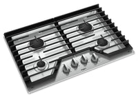 Whirlpool 30-Inch Gas Cooktop with EZ-2-Lift™ Hinged Cast-Iron Grates - WCG55US0HS