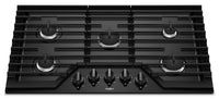 Whirlpool 36-Inch Gas Cooktop with EZ-2-Lift™ Hinged Cast-Iron Grates - WCG55US6HB