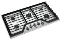 Whirlpool 36-Inch Gas Cooktop with EZ-2-Lift™ Hinged Cast-Iron Grates - WCG55US6HS