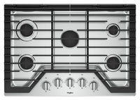 Whirlpool 30-Inch Gas Cooktop with EZ-2-Lift™ Hinged Cast-Iron Grates - WCG77US0HS
