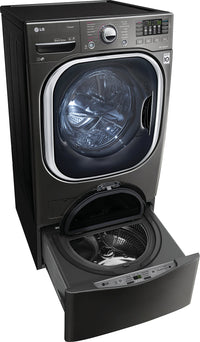 LG TWIN Wash™ 1.1 Cu. Ft. SideKick™ 27" Pedestal Washer - WD100CB  - Laundry Pedestal in Black Steel