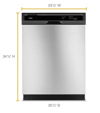 Whirlpool Heavy-Duty Tall-Tub Built-In Dishwasher - WDF330PAHS - Dishwasher in Stainless Steel