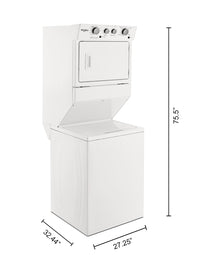 Whirlpool® 4.0 cu.ft Electric Stacked Laundry Center 9 Wash cycles and AutoDry™ - Laundry Centre in White