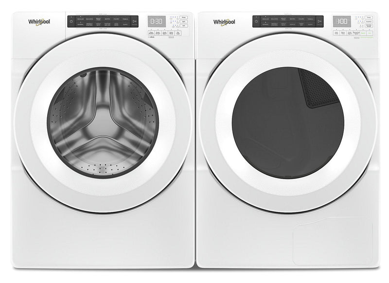 Whirlpool 5.0 Cu. Ft. Front-Load Washer and 7.4 Cu. Ft. Gas Dryer - White - Laundry Set in White