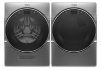 Whirlpool 5.8 Cu. Ft. Smart Front-Load Washer and 7.4 Cu. Ft. Gas Dryer with Steam - Chrome Shadow|Laveuse à chargement frontal profondeur placard 5,8 pi³ et sécheuse gaz 7,4 pi³ Whirlpool|WHFL96GC