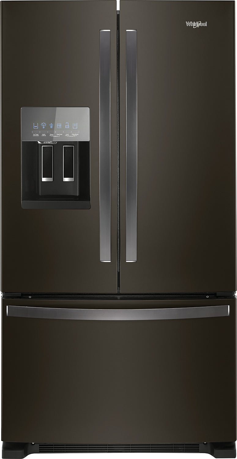 Whirlpool 25 Cu. Ft. French-Door Refrigerator in Fingerprint-Resistant Stainless Steel – WRF555SDHV - Refrigerator in Black Stainless Steel