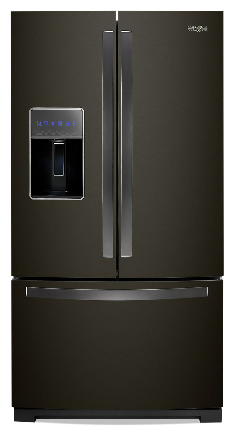 Whirlpool 27 Cu. Ft. Wide French-Door Fingerprint-Resistant Refrigerator - WRF767SDHV - Refrigerator in Fingerprint Resistant Black Stainless Steel