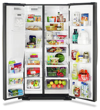 Whirlpool 28 Cu. Ft. Side-by-Side Refrigerator with Exterior Water Dispenser - WRS588FIHV - Refrigerator in Fingerprint Resistant Black Stainless Steel