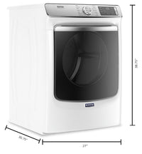Maytag 7.3 Cu. Ft. Smart Front-Load Electric Dryer with Extra Power and Steam - YMED8630HW|Sécheuse électrique intelligente Maytag frontale 7,3 pi3, fonction Extra Power et vapeur - YMED8630HW|YMED863W