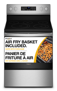 Whirlpool 5.3 Cu. Ft. Electric Range with Air Fry and Self-Clean - Fingerprint Resistant Stainless S… | Cuisinière électrique Whirlpool de 5,3 pi³ avec friture à air et autonettoyage - acier inoxydable ré…