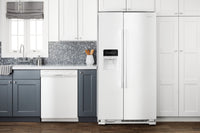 Amana 21 Cu. Ft. Side-By-Side Refrigerator with Dual Pad External Ice and Water Dispenser – ASI2175G - Refrigerator with Exterior Water/Ice Dispenser in White