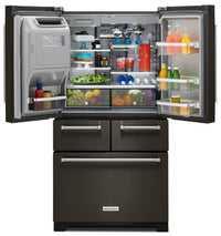 KitchenAid 25.8 Cu. Ft. Multi-Door Refrigerator - KRMF706EBS|Réfrigérateur KitchenAid de 25,8 pi³ à portes multiples - KRMF706EBS|KRMF706E