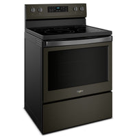 Whirlpool® 5.3 Cu. Ft. Freestanding Electric Range with Fan Convection Cooking - Electric Range in Black Stainless Steel