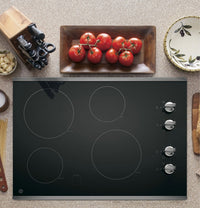 GE 30" Electric Cooktop with Built-In Knob-Control - Stainless Steel - Electric Cooktop in Stainless Steel
