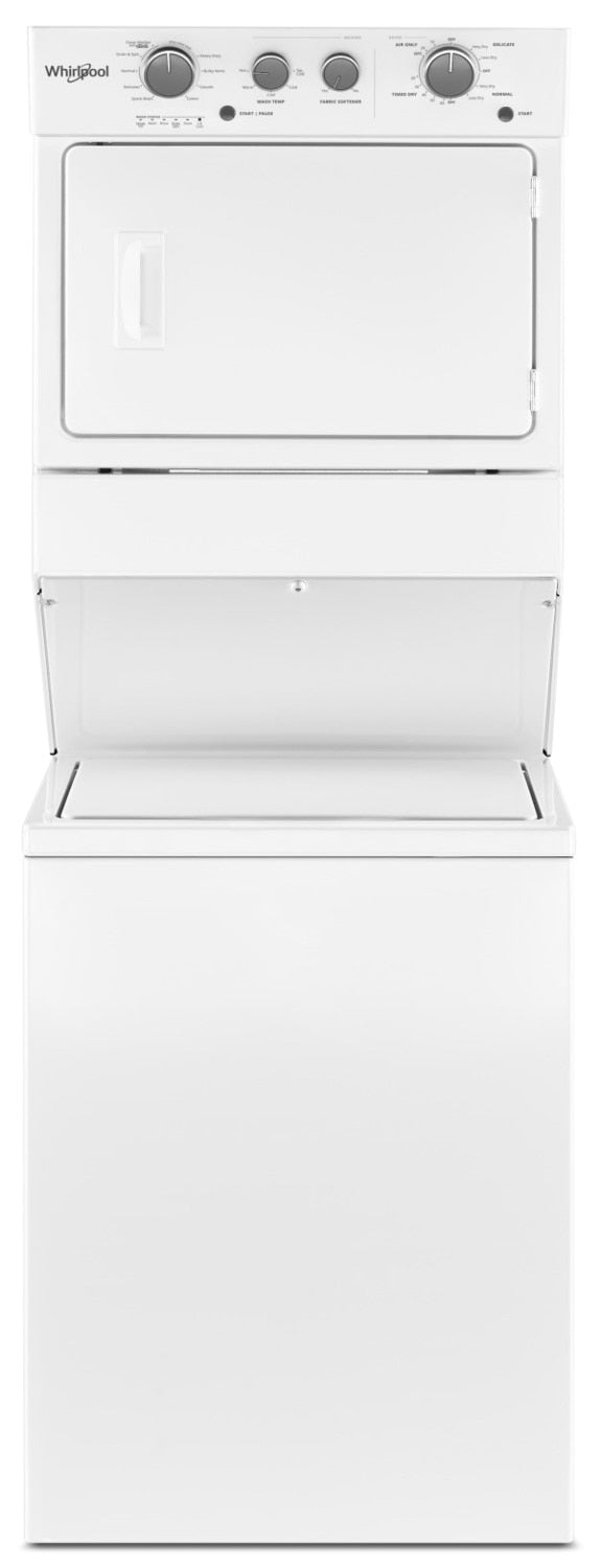 Whirlpool® 4.0 cu.ft Electric Stacked Laundry Center 9 Wash cycles and AutoDry™ - Laundry Centre in White