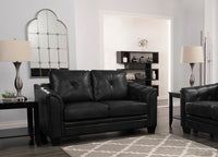 Andi Leather-Look Fabric Loveseat - Black | Causeuse Andi en tissu d'apparence cuir - noire | ANDIBKLV