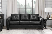 Andi Leather-Look Fabric Sofa - Black|Sofa Andi en tissu d'apparence cuir - noir|ANDIBKSF
