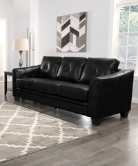 Andi Leather-Look Fabric Sofa - Black|Sofa Andi en tissu d'apparence cuir - noir|ANDIBKSF