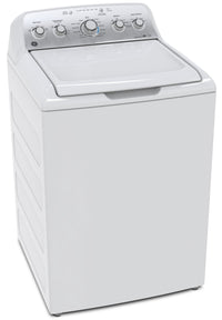 GE 4.9 Cu. Ft. Capacity Top Load Washer with Stainless Steel Drum– GTW485BMMWS - Washer in White