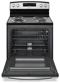 Amana 4.8 Cu. Ft. Freestanding Electric Range – YACR4303MFS - Electric Range in Stainless Steel/Black