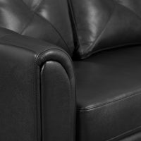 Andi Leather-Look Fabric Sofa - Black|Sofa Andi en tissu d'apparence cuir - noir|ANDIBKSF