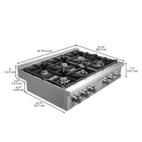 Ancona 36" Commercial Style Slide-In Gas Cooktop - AN-2161 | Surface de cuisson à gaz encastrée Ancona de 36 po de style commercial - AN-2161  | D77GYAYZ