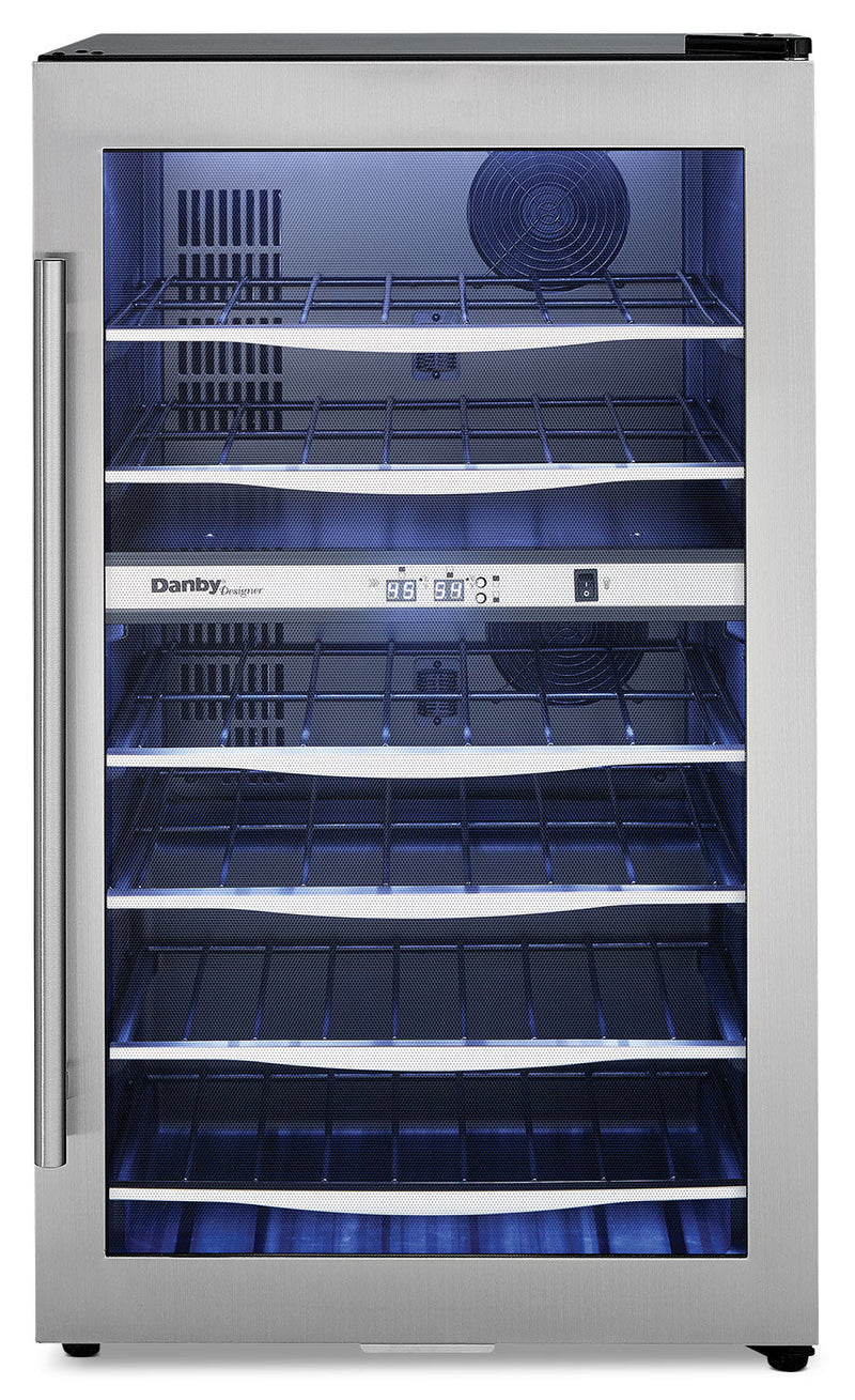 Danby Designer 4.0 Cu. Ft. 38-Bottle Wine Cooler – DWC040A3BSSDD - Refrigerator in Stainless Steel/Black