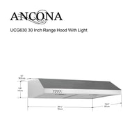 Ancona 30" UCG630 Under Cabinet Range Hood - AN-1267 | Hotte de cuisinière sous l'armoire UCG630 Ancona de 30 po - AN-1267 | D77GAF93