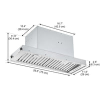 Ancona 30" Euro Designer Series Ducted Insert Range Hood - AN-1341 | Hotte de cuisinière encastrée Ancona de série Euro Designer de 30 po à conduit - AN-1341 | D77GRVWN