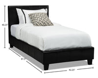 Chase Twin Bed – Brown|Lit simple Chase – brun|CHASBTBD