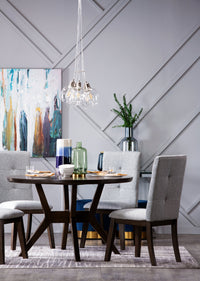 Chelsea 5-Piece Round Dining Package - Grey Brown|Ensemble de salle à manger Chelsea 5 pièces avec table ronde - gris-brun|CHELGRP5