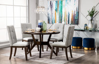 Chelsea 5-Piece Round Dining Package - Grey Brown|Ensemble de salle à manger Chelsea 5 pièces avec table ronde - gris-brun|CHELGRP5