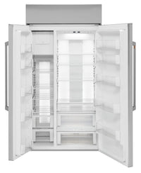 Café 48" Built-In 29.5 Cu. Ft. Smart Side-by-Side Refrigerator - CSB48WP2NS1 - Refrigerator in Stainless Steel with Brushed Stainless Steel Handles 