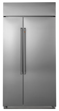 Café 48" Built-In 29.5 Cu. Ft. Smart Side-by-Side Refrigerator - CSB48WP2NS1 - Refrigerator in Stainless Steel with Brushed Stainless Steel Handles 