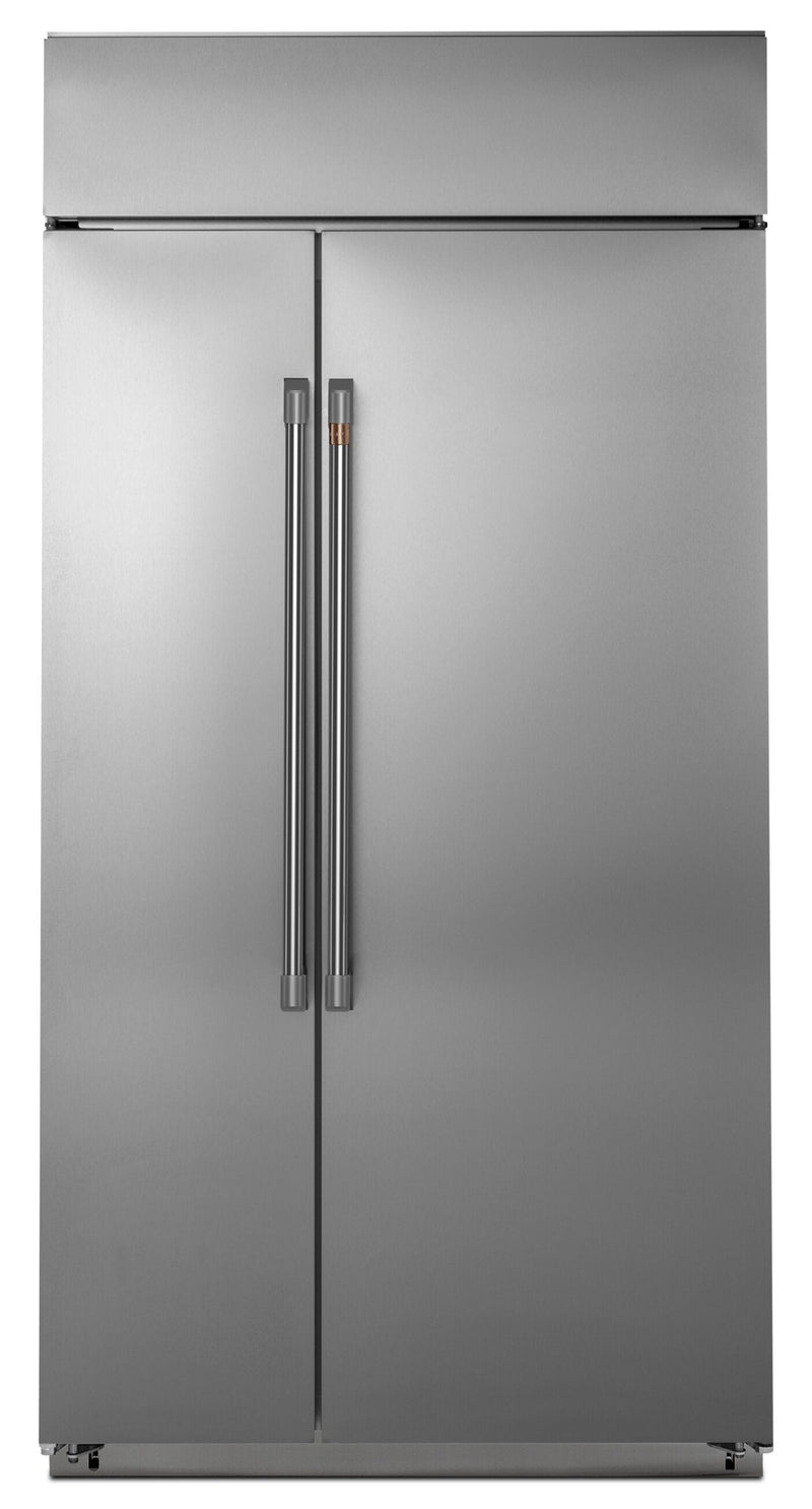 Café 48" Built-In 29.5 Cu. Ft. Smart Side-by-Side Refrigerator - CSB48WP2NS1 - Refrigerator in Stainless Steel with Brushed Stainless Steel Handles 