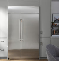 Café 48" Built-In 29.5 Cu. Ft. Smart Side-by-Side Refrigerator - CSB48WP2NS1 - Refrigerator in Stainless Steel with Brushed Stainless Steel Handles 