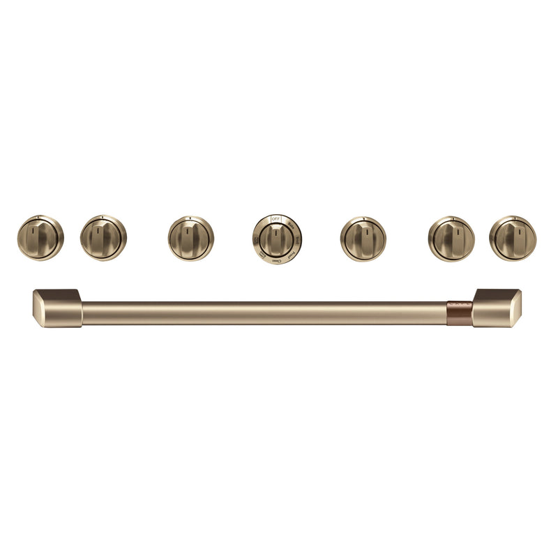 Café Handle and Knob Set for 36" Range in Brushed Bronze - CXPR6HKPMBZ | Ensemble de poignées et de boutons Café bronze brossé pour cuisinière de 36 po - CXPR6HKPMBZ | CXPR6HBZ
