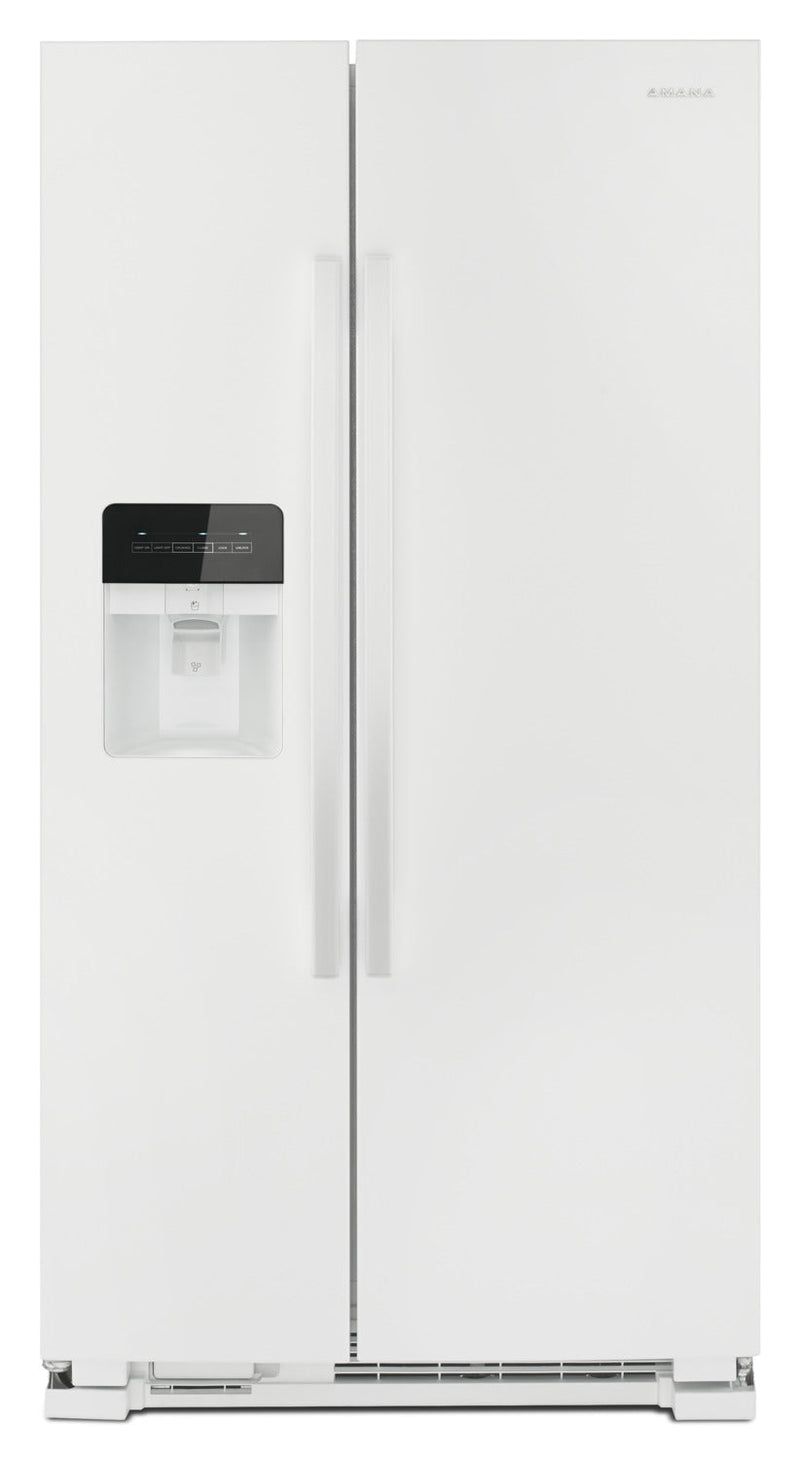Amana 21 Cu. Ft. Side-By-Side Refrigerator with Dual Pad External Ice and Water Dispenser – ASI2175G - Refrigerator with Exterior Water/Ice Dispenser in White