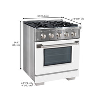Ancona 4.2 Cu. Ft. Dual Fuel Convection Range - AN-2330SSWHT | Cuisinière hybride Ancona de 4,2 pi³ à convection - AN-2330SSWHT | D77G8U6P