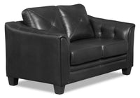 Andi Leather-Look Fabric Loveseat - Black | Causeuse Andi en tissu d'apparence cuir - noire | ANDIBKLV