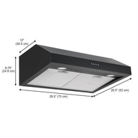 Ancona 30" Ducted Under Cabinet Range Hood - AN-18041BLK | Hotte de cuisinière sous l'armoire Ancona de 30 po à conduit - AN-18041BLK | D77GSXU8