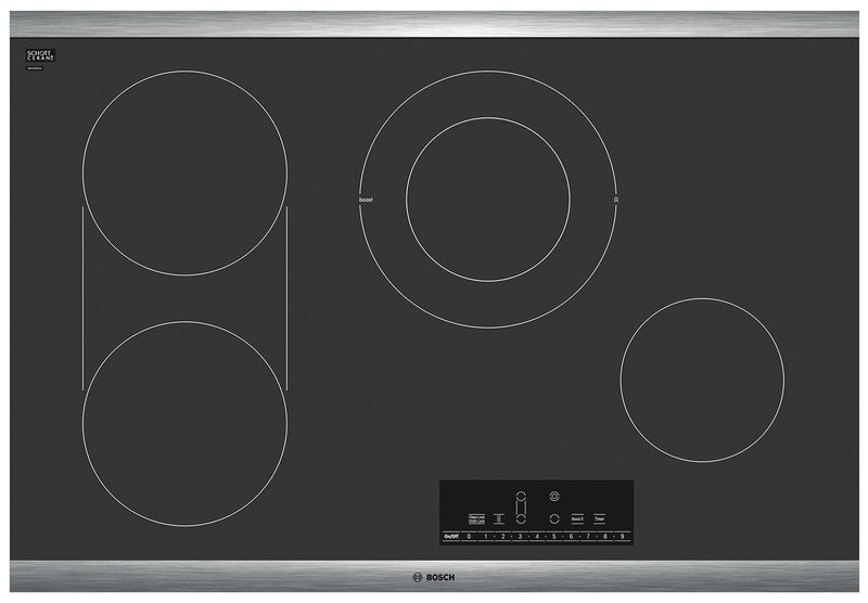 Bosch 800 Series 30" Electric Cooktop – NET8068SUC - Electric Cooktop in Black/Stainless Steel