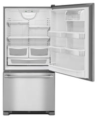 Maytag 22 Cu. Ft. Bottom-Mount Refrigerator – MBF2258FEZ - Refrigerator with Ice Maker in Stainless Steel
