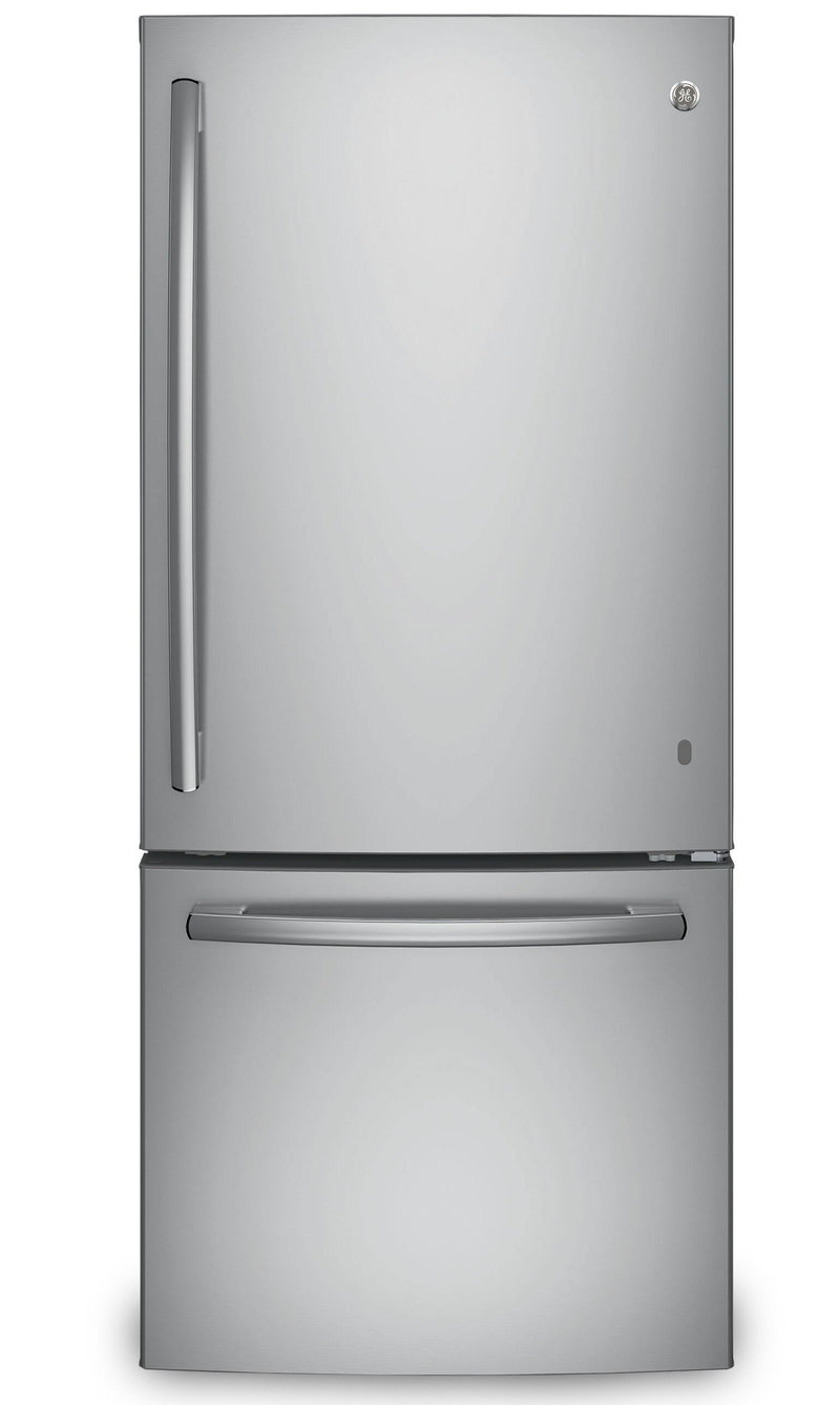 GE 20.9 Cu. Ft. Bottom-Freezer Refrigerator - GBE21AYRKFS | Réfrigérateur GE de 20,9 pi³ à congélateur inférieur - GBE21AYRKFS | GBE21AYS