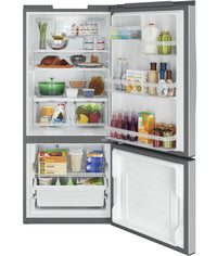 GE 20.9 Cu. Ft. Bottom-Freezer Refrigerator - GBE21AYRKFS | Réfrigérateur GE de 20,9 pi³ à congélateur inférieur - GBE21AYRKFS | GBE21AYS