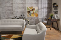 Calla Linen-Look Fabric Loveseat - Light Grey | Causeuse Calla en tissu d'apparence lin - gris pâle | CALLLGLV