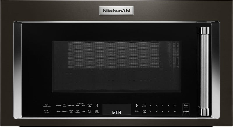 KitchenAid 1.9 Cu. Ft. 1,000 W Convection Microwave Hood Combination – YKMHC319EBS - Over-the-Range Microwave with Steam in Black Stainless Steel